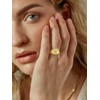 WOWORAMA Chunky Gold Dome Rings for Women Double Wire Band
