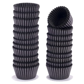 NUOMI 1 Inch Super Mini Paper Baking Cups Cupcake Liners 1000 Pcs Muffin Lining Wrappers, Black