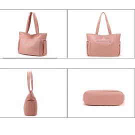 JIANLINST Women's Tote Bag, Nylon, Large Capacity, Waterproof, Lightweight, 2-Way, Multifunctional, Popular, Fashionable Crossbody Bag, green (light green)