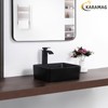 KARAMAG Black Vessel Sink Rectangle 16"x12" Bathroom Sink Rectangular Modern