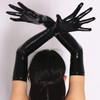 TAIKMD Womens Long Latex Gloves Patent Leather Wet Look Arm