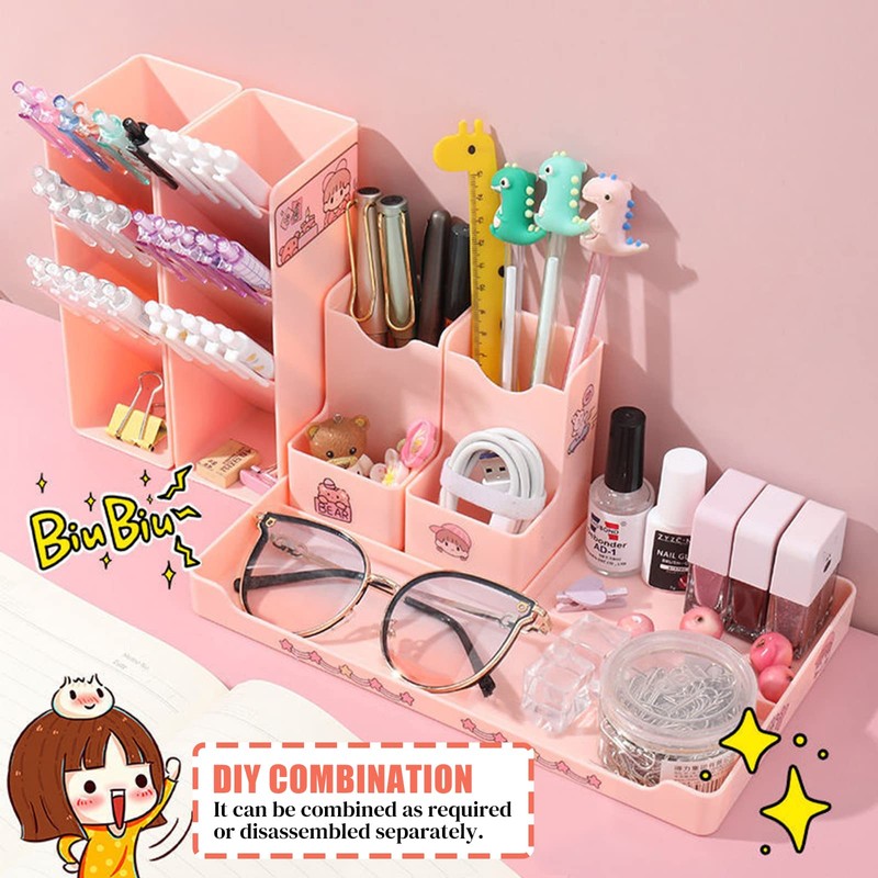 TWBEST Desk Organiser, Pack of 5 Free Combinable Pen Box