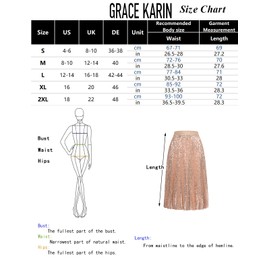 GRACE KARIN Women's A-line Glitter Sequin Skirt with Pleated Midi Skirt, Elegant Festive Pleated Summer Skirt, apricot