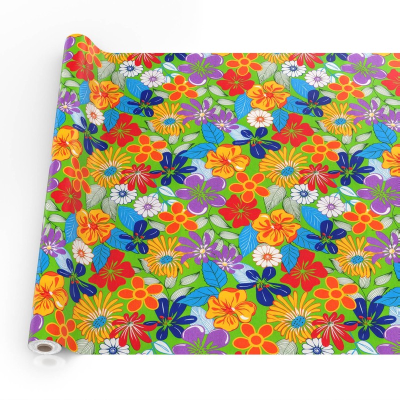 Fabric Tablecloth, Washable, Cotton Polyester Tablecloth, Colourful Flowers, 100 x