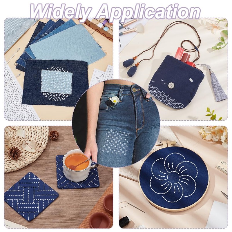 ORIGACH Pack of 20 Sashiko Stencils 14 x 14 cm