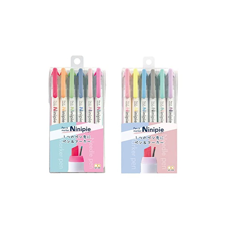 Sunstar Stationery Pen Markers Ninipie 12 Colors Set