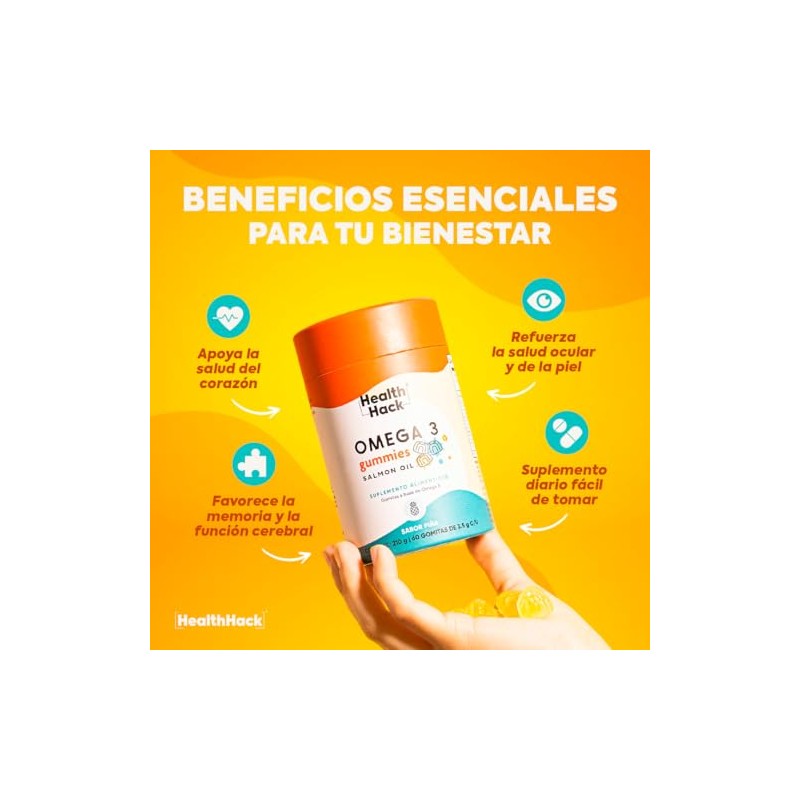 Omega 3 Aceite Puro Salmón 60 Gomitas Sin Azúcar con