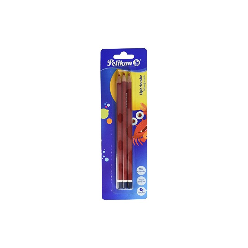 Pelikan Lápices Checadores con 3 Piezas en Color Rojo Carmín