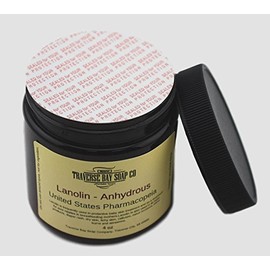 Lanolin - Anhydrous - USP, 4 oz, Safety Sealed Container. Soap Making, Lotion, Creams, Bath, Beauty.
