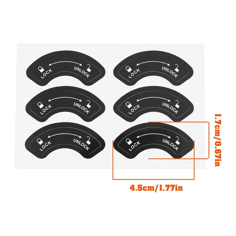SING F LTD 12pcs Lock Unlock Direction Stickers Left Side