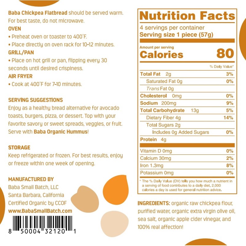 Organic Chickpea Flatbread (Classic)