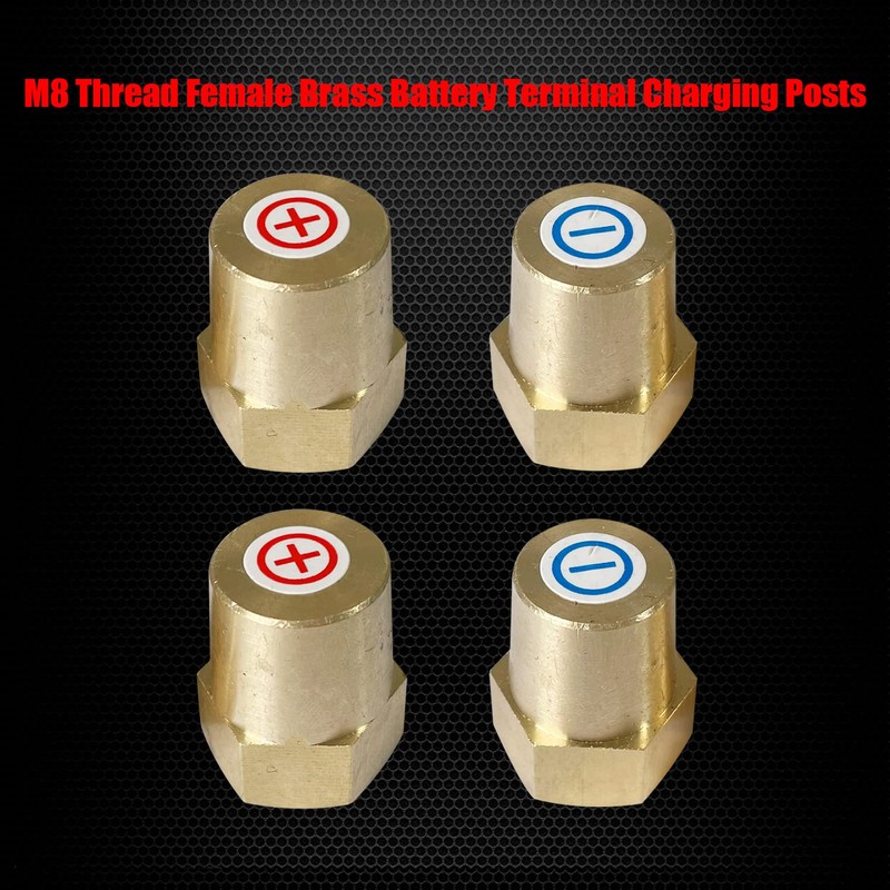 Ampper M8 Thread Female Brass Battery Terminal Post Adapter Battery