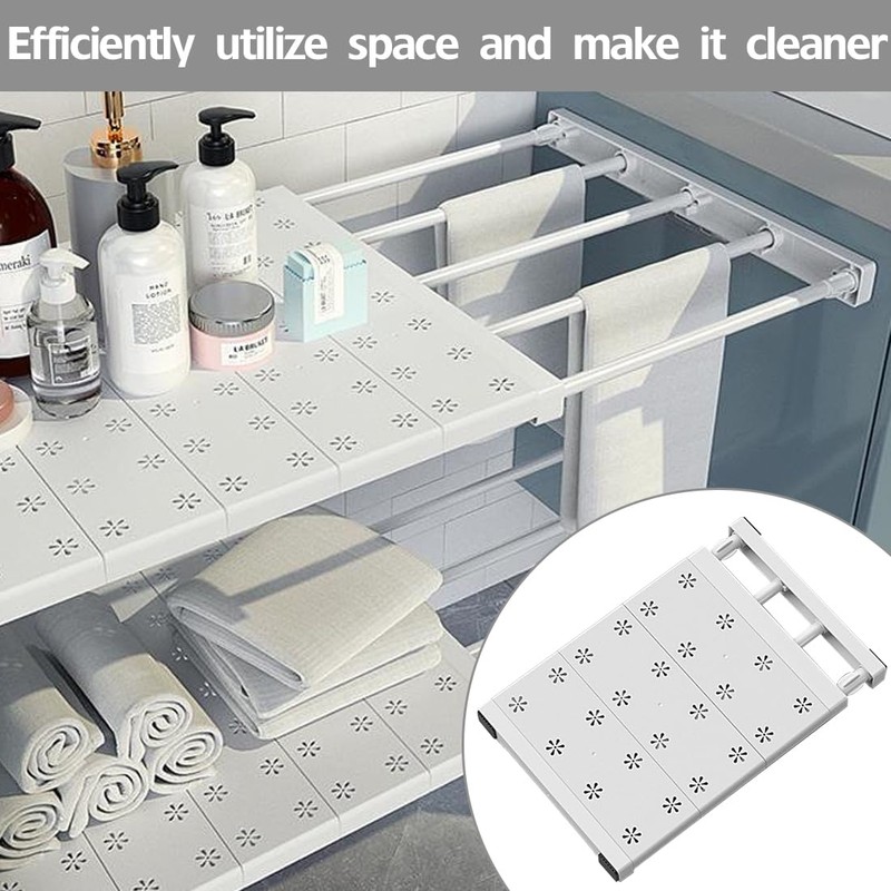 Wapasezyar Adjustable Shelves for Cupboard, Expandable Cabinet Shelf, Nail-Free Telescopic