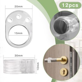 Pack of 12 Door Handle Buffers, Door Handle Stopper, Door Handle Protection, Transparent Door Stoppers for Protecting Window Latch Stopper of Walls and Furniture, Easy Assembly