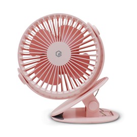 GPEL Portable Clip-on Fan, 360 Degree Rotation, Rechargeable Battery Operated, 2,000mAh, Up To 6.5 Hours Work Time, With Timer & Breeze Mode, Non Slip Mat Attached, For Desk, Outdoor, and Strollers,