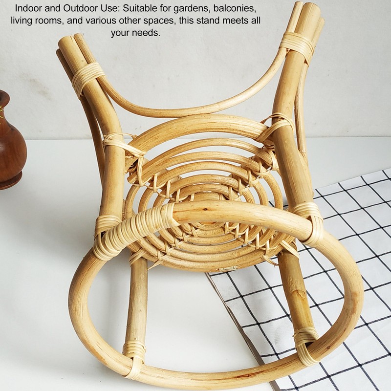 Plant Stand Flower Pot Rack Rattan Minimalist Stable 9.4in Diameter