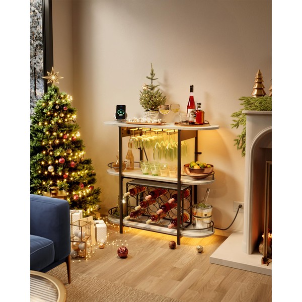 VASAGLE VASAGLE Bar Cabinets for Home, LED Coffee Bar with