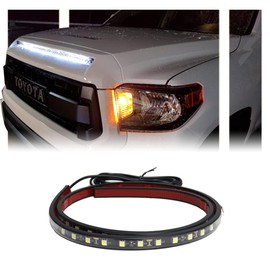 GSOWO White 63-SMD Flexible LED Hood Bulge Light Strip Designed for 2014-2021 Toyota Tundra, Waterproof 12V Car Hood Led Strip