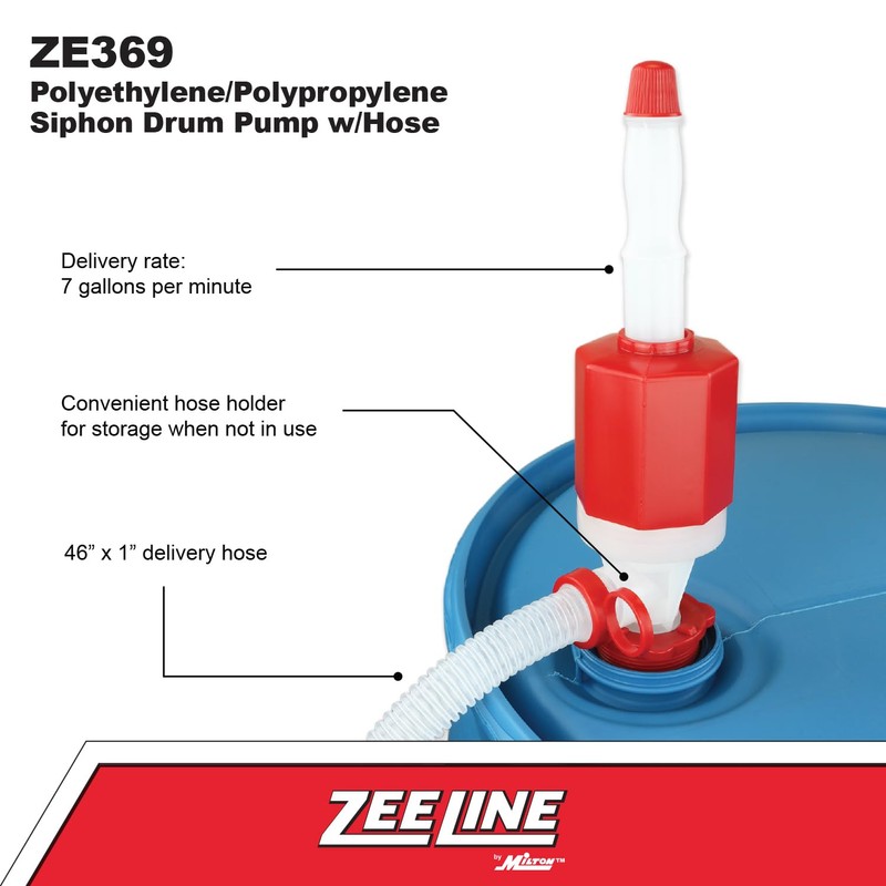 Zeeline By Milton ZE369W, Siphon Drum Pump, Manual Siphon pump