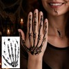 Konsait Halloween Skeleton Hand Tattoos, 4 Sheets Realistic Skeleton Hand