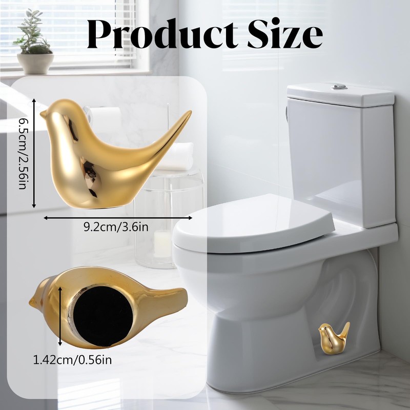 2Pcs Ceramic Toilet Bolt Covers, Gold Bird Replacement Toilet Screw
