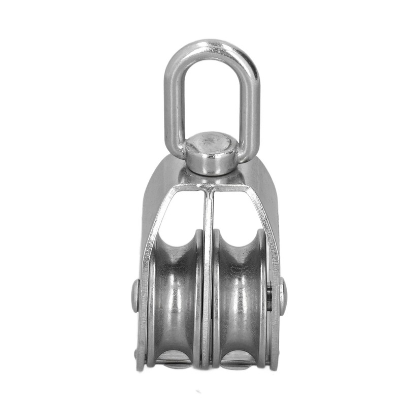 50mm/2.0in Marine Pulley Double Roller 400kg Loading 304 Stainless Steel