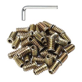 40 Pieces 1/4-20 Threaded Inserts for Wood Nutsert Furniture Screw-in Nut 20mm Length Hex Drive