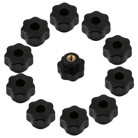Estrella de rosca hembra M625 10 unidades pomos plástico negro universal tuercas sujeción cabeza redonda para agujero pasante