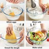 Homwin Glass Mixing Bowl Set for Baking 3-Piece Salad Bowl