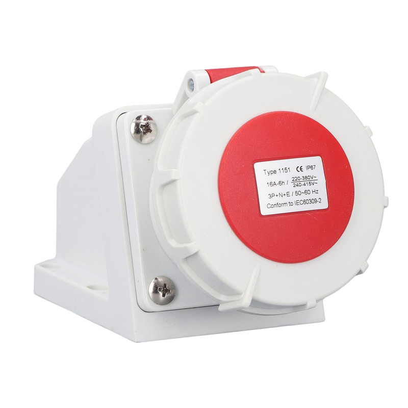 Industrial Connector Socket 16A 5 Pin 3P+N+E Surface Mount IP67