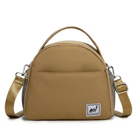 NOL Natural Organic Lifestyle Lunch Bag Insulated Cooler Bag for Women Nylon Waterproof Lightweight Lunch Box Organiser (Khaki)