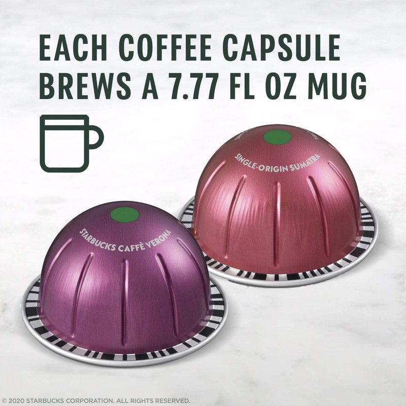 Starbucks by Nespresso Vertuo, Dark Roast Variety Pack Coffee, 32-count