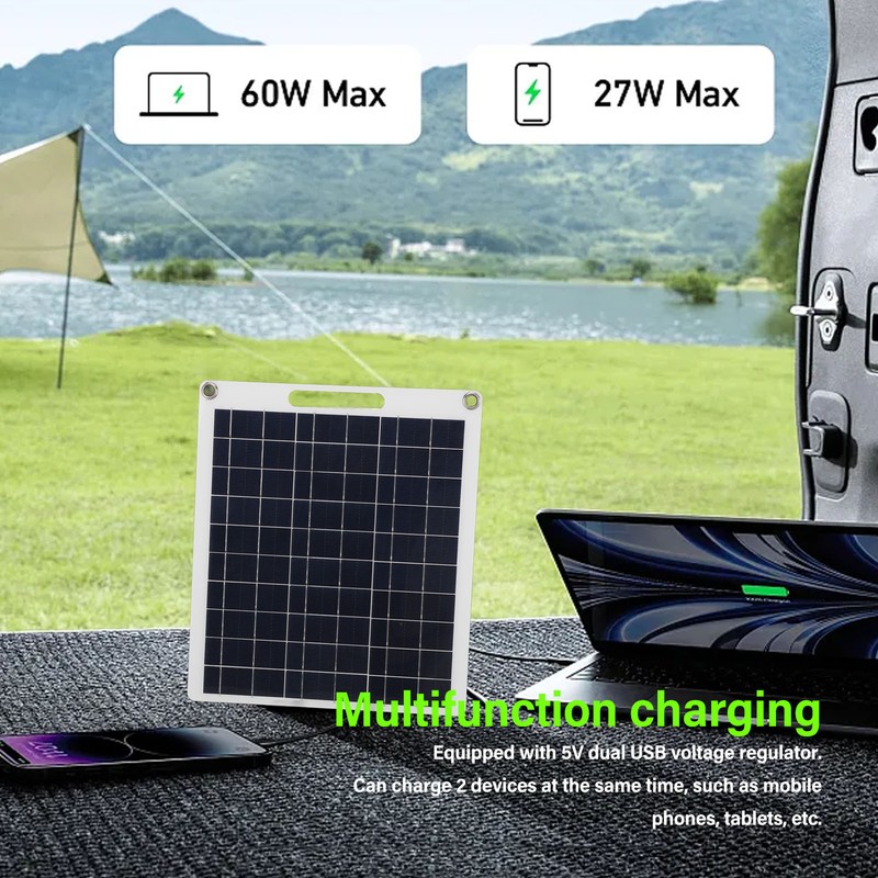 30W Solar Panel 5V Dual USB Monocrystalline Silicon Solar Cell