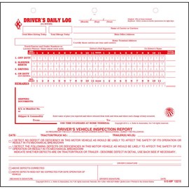 Mid-Size Driver Daily Log 5-pk. w/Simplified Driver Vehicle Inspection Report - Shrinkwrapped Loose-Leaf Format with 31 Sets, 2-Ply Carbonless, 8.5" x 8.25", J. J. Keller & Associates, Inc.