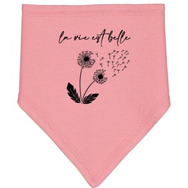inktastic La Vie Est Belle with Dandelion Baby Bandana Bib Mauve and Natural 3adc6