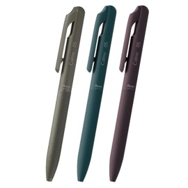 Pentel AMZ-BXA105ST4 Oil Based Ballpoint Pen Calme 0.5mm, Khaki, Turquoise, Chestnut, 3 Pens