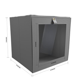 Martha Stewart Essential Collapsible Decorative Home Storage Cube Organization, Two Piece Set Includes One Front Flap-Lid Storage Organizer and One Craft Cube, Stone