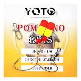 YOTO 12pcs Pompano Rigs Fishing Rigs for Surf Fishing Pompano Floats Pre Rigged-Pompano Rigs Saltwater Gear Surf Fishing Tackle