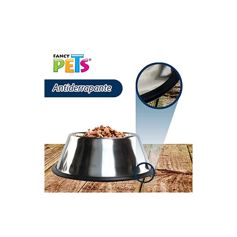 Fancy Pets Plato de Acero Inoxidable para Perro de Orejas