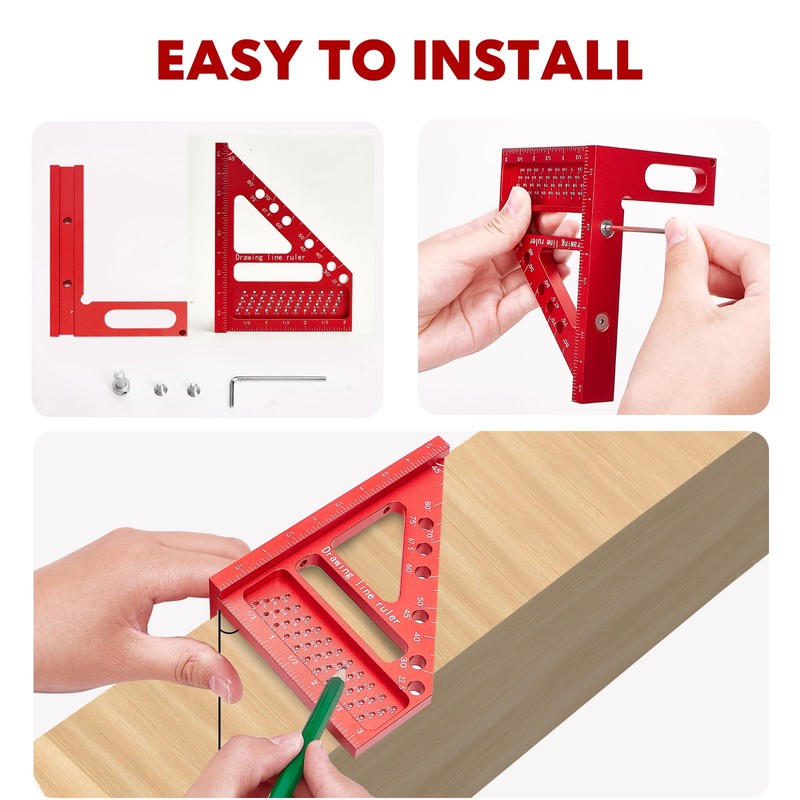 3D Multi-Angle Carpenter Hole Scribing Ruler, Aluminum Alloy Multi Angle