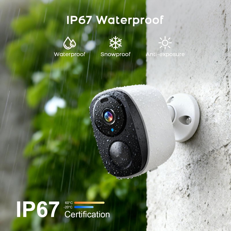 PGST Solar Home Security Cameras Wireless Outdoor,2K HD 360°View No