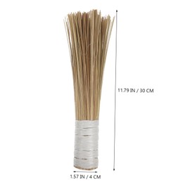FRCOLOR 2Pcs Bamboo Kitchen Cleaning Brushes Durable Pot Scrubbers Non Slip Handle Heavy Duty Multi Function Wash Brushes for Home Restaurant Non Stick Pans