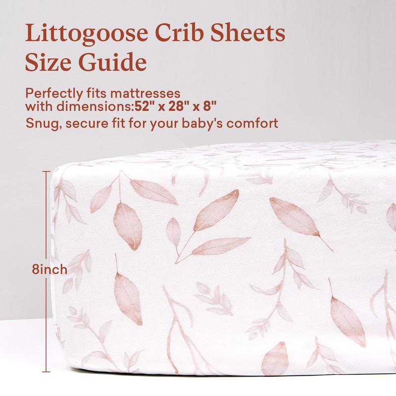 Baby Crib Sheets (2-Pack) for Boys Girls, Soft Fitted Sheets