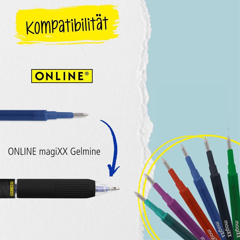 Online magiXX, 3 x Boys Erasable Gel Pen Blue Erasable