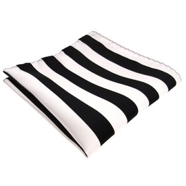TigerTie Designer Hanky Wide Club Strip in Assorted Colours) - black white