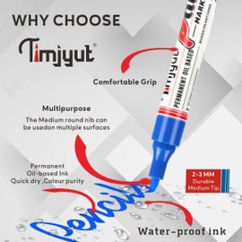 TIMJYUT Yellow Permanent Marker Paint Pens - 2 Count,Medium Tip Oil-Based,Waterproof & Quick Dry,Never Fade,Markers Pens For Rock,Plastic,Glass,Wood,Metal and More