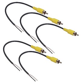Audio Fan RCA Pin Plug Male with Cable AV Cable Repair DIY 0.2m Set of 5