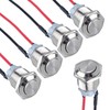 DMWD 5pcs 16mm Momentary Metal Push Button Switch High Round
