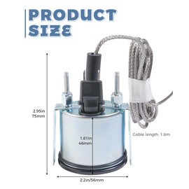 UNLRAE 2" 52mm Water Temperature Gauge,Car Accessories Electrical Mechanical Car Water Temp Temperature Gauge,40-130℃,110-265℉ LED Light Water Thermometer with Sensor NPT 1/2 for Car Boat Truck