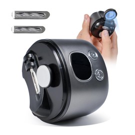 Electric Nail Clipper(Grinding Style, Not Cutting) with LED Light & 2.5X Magnifier–Dual Blade Heads–3-in-1 Electric Nail File Trimmer, Rechargeable Nail Clippers with Debris Collector (Matte Obsidian)